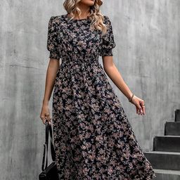 JC Mode Floral Print Fit & Flare Midi Dress-image-57
