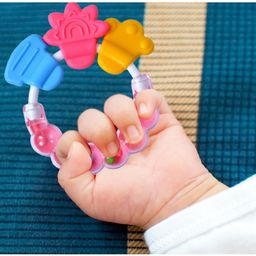 Luvlittle Silicone Combo Of Giraffe Shape & Rattle Handle Teethers - Pink image 2