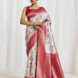 Mitera Woven Design Banarasi Saree With Blouse Piece-image-22