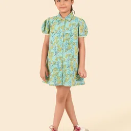 Fabindia Tropical Print A-Line Mini Dress-image-90
