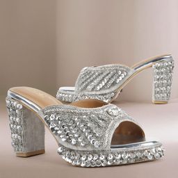 VENDOZ Printed Party Block Pumps-image-12