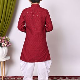 NFC CREATION Boys Embroidered Regular Sequinned Kurta with Patiala image 5