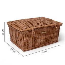 HABEREINDIA Wicker Storage Box, Storage Box with Lid (Medium) image 3