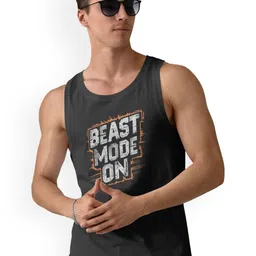DAB SHARK Printed Round Neck Gym Vest DAB-SHARK-02-BLACK-XS-0