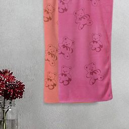 Myntra Elegant Homes Kids Peach-Coloured 2 Pieces Printed Cotton 300 GSM Bath Towels-image-17
