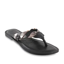 Mochi Women's Black Thong Sandals-picture-32