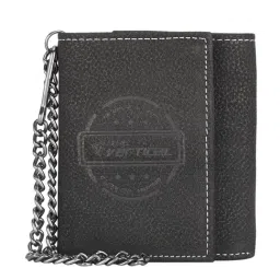 The Vertical Ranger Black Casual Leather Tri-Fold Wallet for Men-25