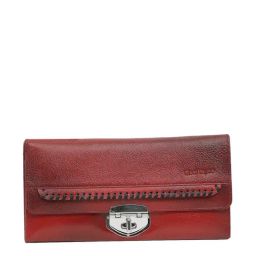 Genwayne Red Textured Wallet for Women-image-9