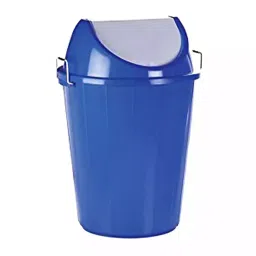 Grassland Dustbin 100 L HDPE Plastic Round Blue with Swing Lid, GPL1049-35