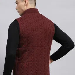 Monte Carlo Wine Regular Fit Self Pattern Jacket image 2