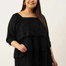 theRebelinme Plus Size Layered Puff Sleeves Longline Top-image-97