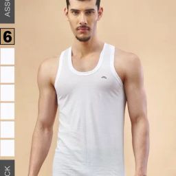 Lux Nitro White Cotton Regular Fit Solid Vest (Pack of 6)-image-29