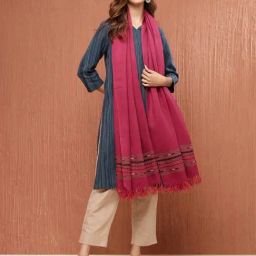 Fabindia Pink Solid Dupatta-picture-19