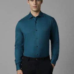 Louis Philippe Green Cotton Regular Fit Texture Shirts-image-103