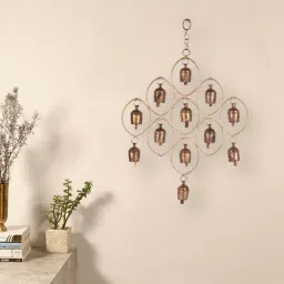 Unravel India Golden Copper Windchime - Set of 1-image-36