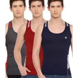 Dollar Bigboss Multicolor Sleeveless Solid Vests (Pack of 3)-image-67