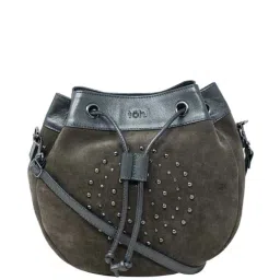 Tohl Green Rivets Medium Sling Handbag-13