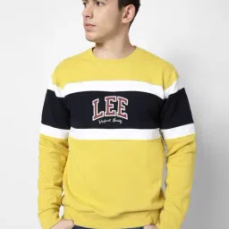 Lee Mustard & Navy Slim Fit Colour Block SweatShirt-35
