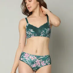 Vero Moda Intimates Green Printed Full Coverage Push-Up Bra-image-27