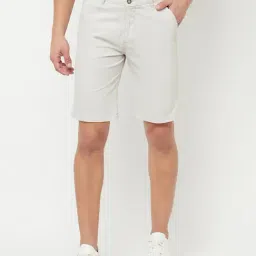 Cantabil Off White Cotton Regular Fit Shorts-picture-31