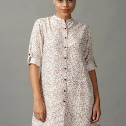 SHOWOFF White Printed Longline Shirt-image-22