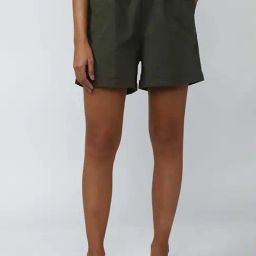Van Heusen Olive Green Mid Rise Shorts-image-14