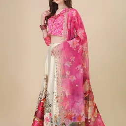 Kaizen TEXO FAB Printed Semi-Stitched Lehenga & Unstitched Blouse With Dupatta image 5