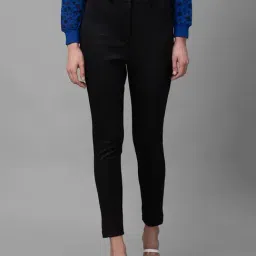 Globus Black Textured High Rise Trousers-36