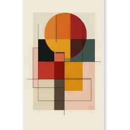 Nestroots Circle and Square Prints Multi Frame Abstract Canvas Wall Painting - Set of 4 image 2