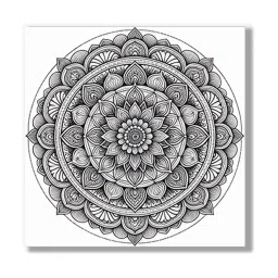 Nestroots Colorable Circular Multi Frame Floral Canvas Wall Painting - Set of 4 image 2