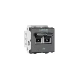 Anchor Roma Urban/UNO 32 A Double Pole Mini Modular Miniature Circuit Breaker (MCB) Graphite Black, 66162GB-62
