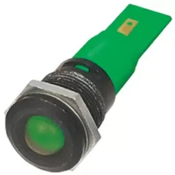 RS PRO Green Panel Mount Indicator , Mounting Hole Size 16 mm, Termination Type Solder Tab, Model No 205729-42