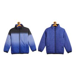 Okane Kids Blue & Black Solid Full Sleeves Reversible Jacket-image-15