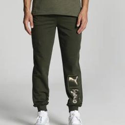 Puma One8 Dark Olive Slim Fit Printed Joggers-image-26