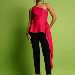 Globus Pink Regular Fit Peplum Top-image-37