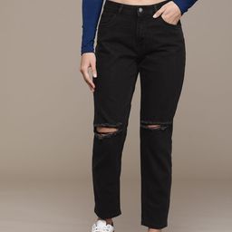 Moda Rapido Women Straight Fit Slash Knee Stretchable Jeans-picture-35