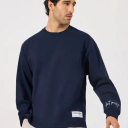 Styli Navy Blue Regular Fit Printed Sweatshirt-picture-32