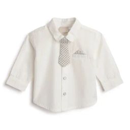 Chicco Boys White Cotton Regular Fit Self Design Shirt-picture-7