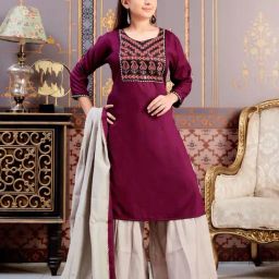 Aarika Girls Purple Printed Kurti-image-44