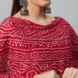 Inweave Maroon Bandhani Print Dupatta image 5