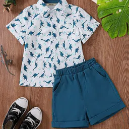 INCLUD Boys Printed Short Sleeves Shirt With Shorts-image-60