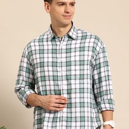 Mast & Harbour Pure Cotton Tartan Checks Casual Shirt-image-85