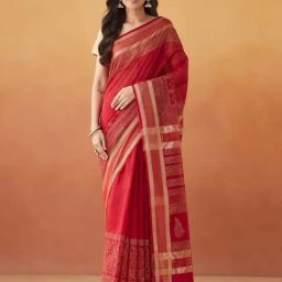 Fabindia Red Printed Saree-picture-7