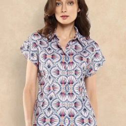 RAREISM Multi Cotton Blend Printed Short Sleeves Top-picture-49