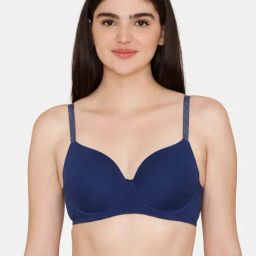 Zivame Blue Half Coverage Under-Wired T-Shirt Bra-image-13