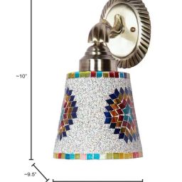 FOS LIGHTING Multicolor Mosaic Glass Wall Sconce with Star Pattern image 3