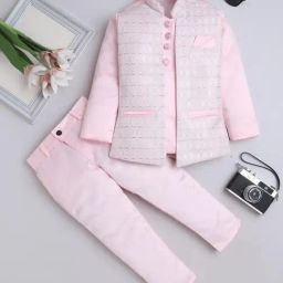 Fourfolds Boys Pink Embellished Indowestern Sets-image-62