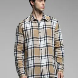 Jack & Jones Brown Cotton Slim Fit Checks Shirt-picture-49