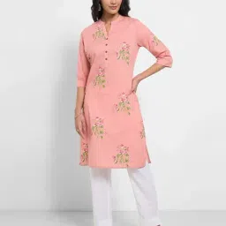 Rangmanch by Pantaloons Coral Haze Printed Kurtas-image-50