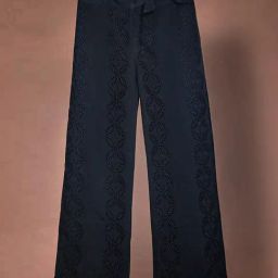 Cherry Crumble By Nitt Hyman Kids Black Self Design Trousers-image-48